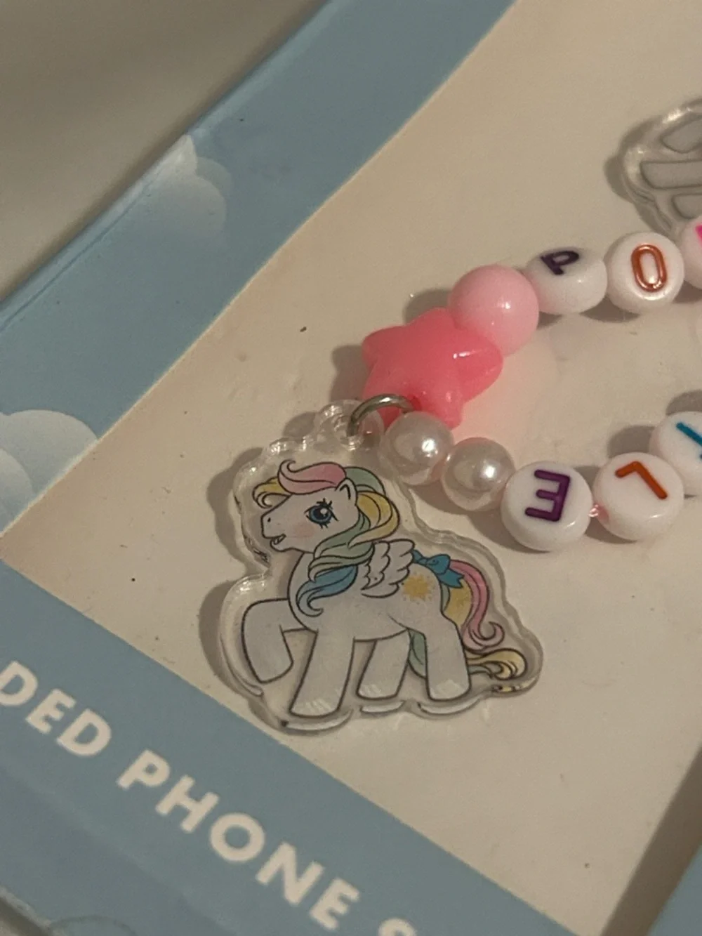 NWT My Little Pony Beaded Phone Strap Accessory NEW! Pegasus Charms
